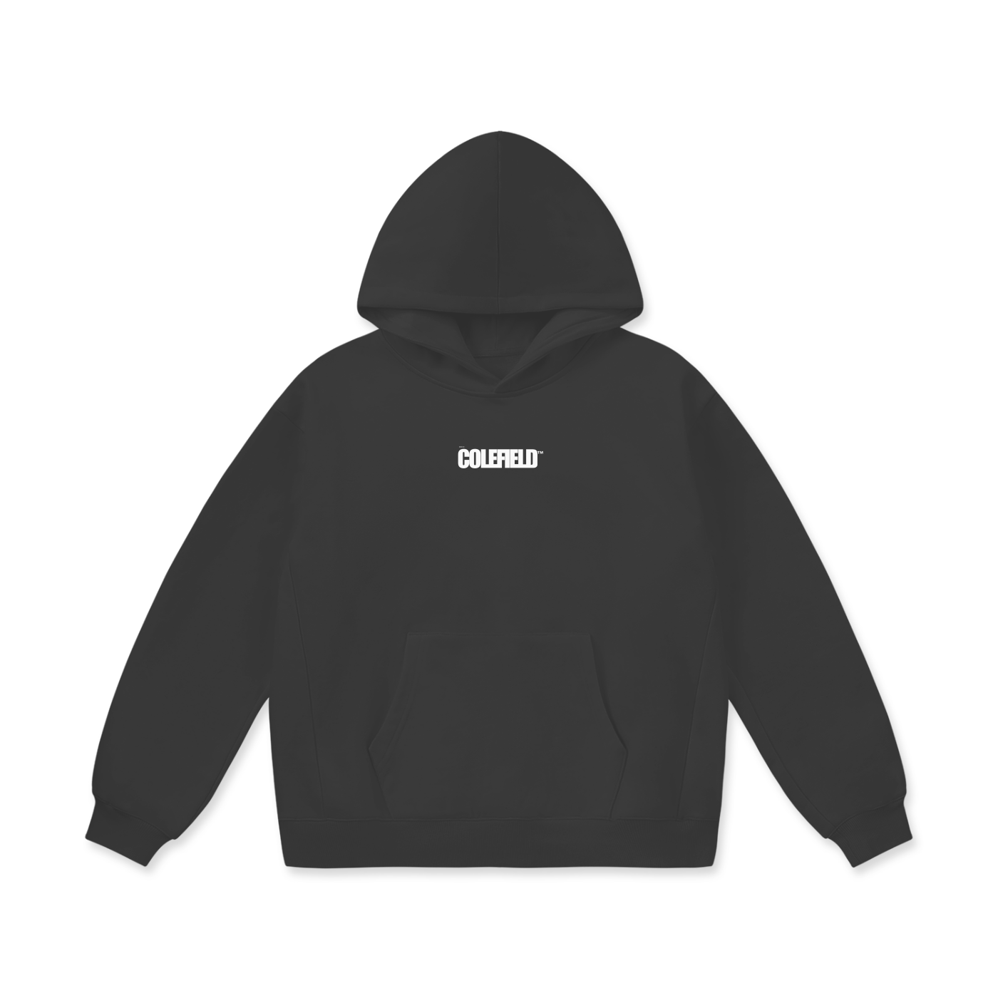 COLEFIELD Archive 004 charcoal heavyweight hoodie front view center chest logo