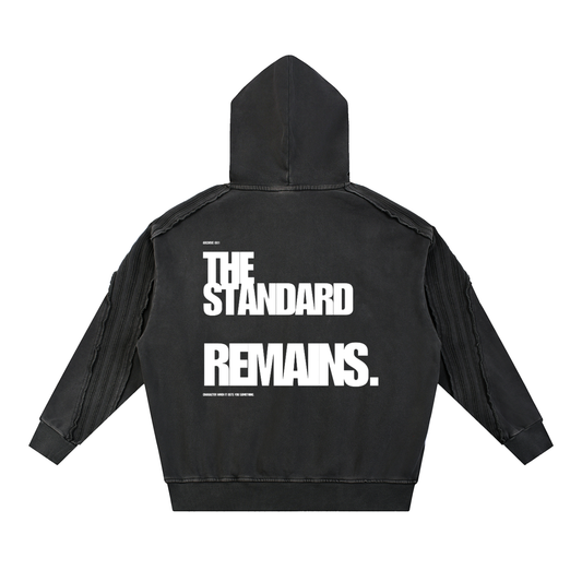 COLEFIELD Archive 001 black oversized hoodie back The Standard Remains graphic