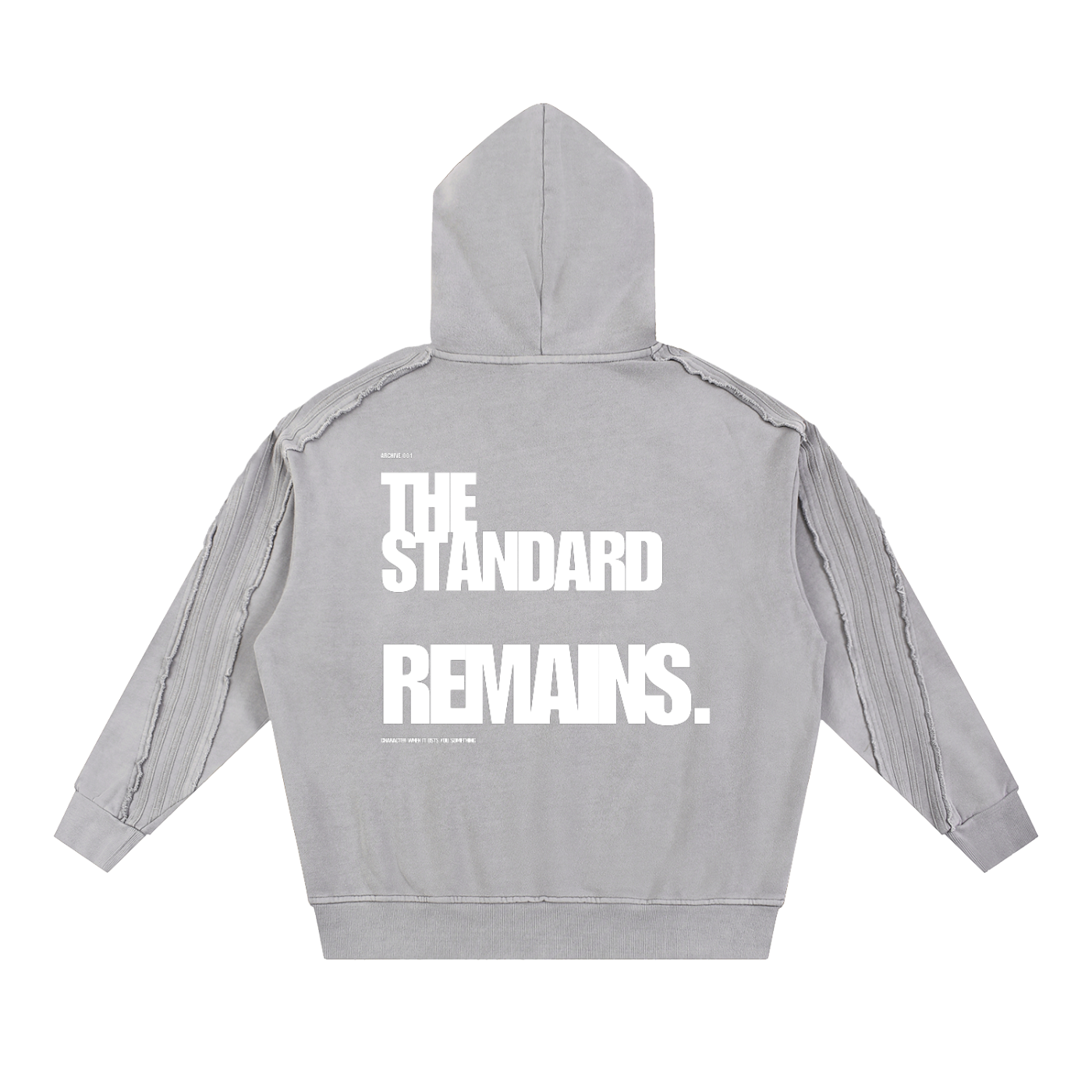 COLEFIELD Archive 001 bone oversized hoodie front view raw edge drop shoulder